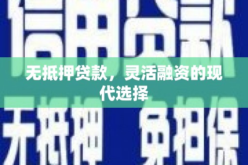 新源无抵押贷款，灵活融资的现代选择